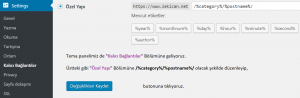WordPresste Kalıcı Bağlantı Ayarları