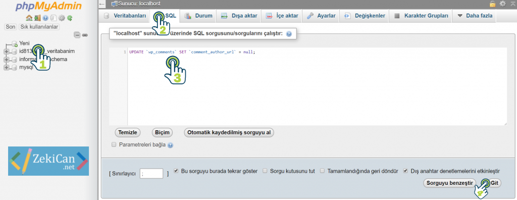 PHP veritabaından url silme